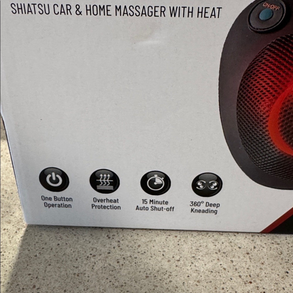 Car & Home Shiatsu Massager - Black and Red - Picture 7 of 8
